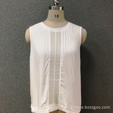 Women's cotton lace white top